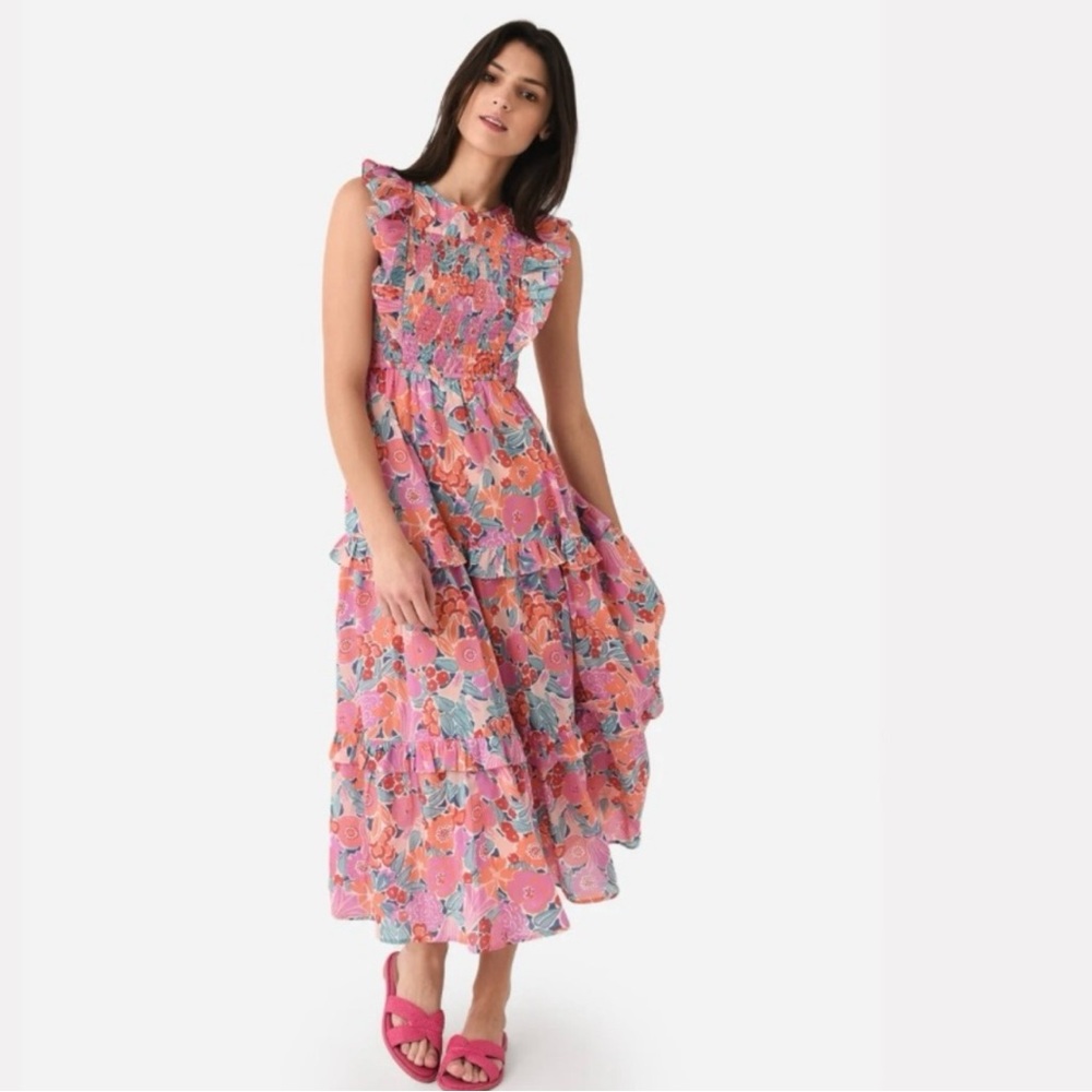NWT Banjanan Iris Floral Smocked